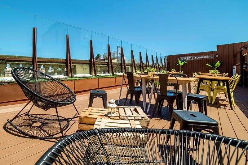 Barcelona Hostels - Kabul Party Hostel Barcelona Rooftop Terrace