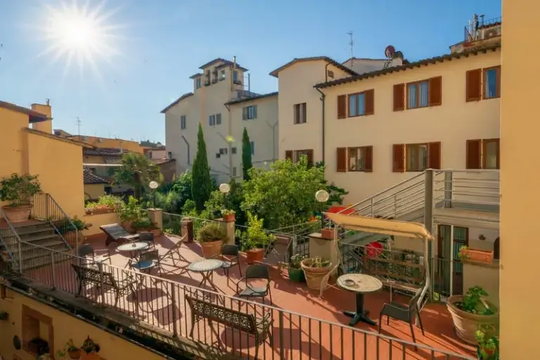 Best Hostels in Florence - Archi Rossi Hostel Outdoor Terrace