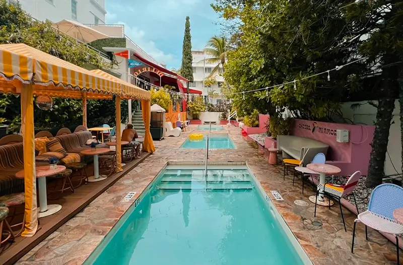Best Hostels in Miami - Viajero Miami Pool Area