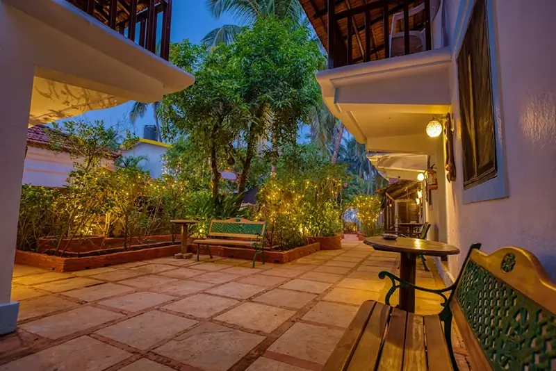 Goa Hostels - The Funky Monkey Hostel Common Area