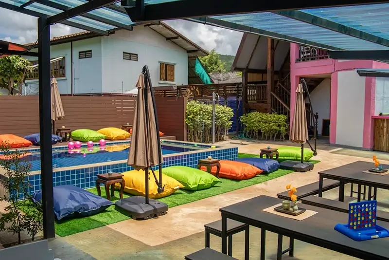 Best Hostels in Pai - K Bunk Hostel Pai Walking Street Pool Area