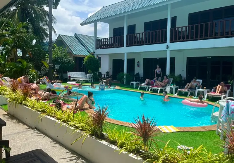 Best Hostels in Koh Phangan - Tiki Beach Pool Area