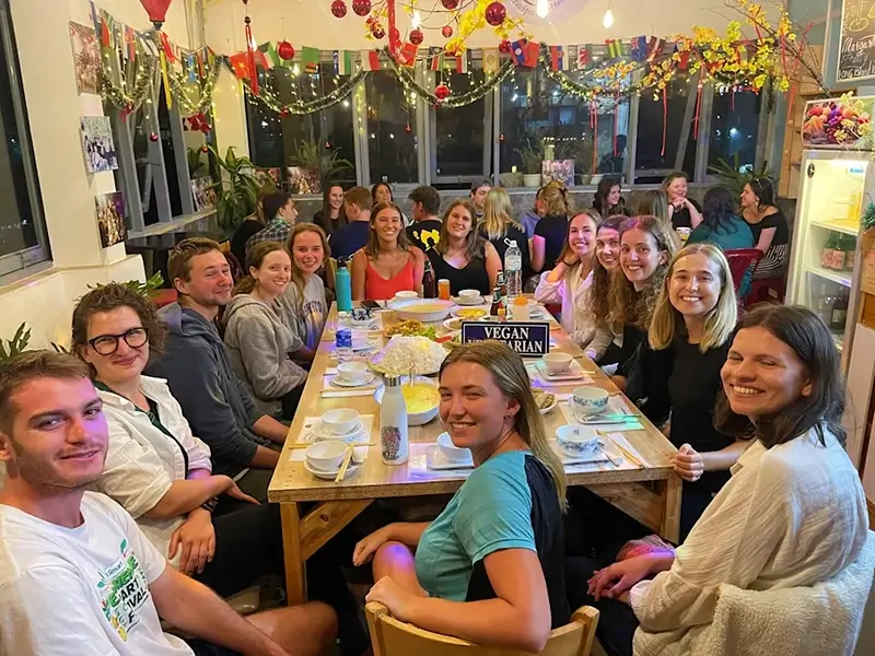 Best Hostels in Da Lat, Vietnam - Dalat Mr Peace Backpackers Evening Meal