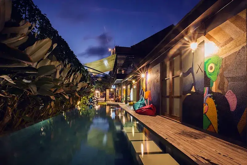 M Boutique Hostel Seminyak Pool Area